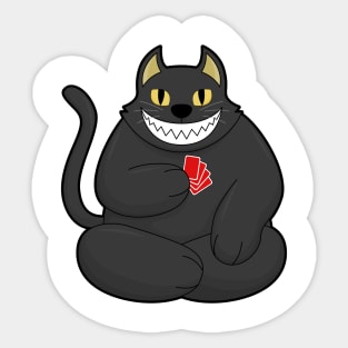 Cat at Poker with Poker cards Sticker